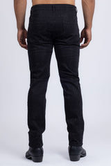 Barabas Men's Rhinestone Ripped Denim Stretch Jeans 5JES03 Black Black