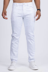 Barabas Wholesale Men's Rhinestone Ripped Denim Stretch Jeans 5JES03 White 