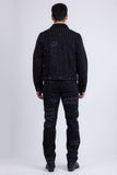 Barabas Men's Rhinestone Denim Casual Ripped Luxury Jacket 5JVS01 Black