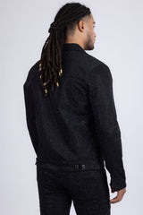 Barabas Men's Rhinestone Denim Casual Luxury Jacket 5JVS03 Black