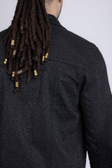 Barabas Wholesale Men's Rhinestone Denim Casual Luxury Jacket 5JVS03 Black