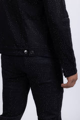 Barabas Men's Rhinestone Denim Casual Luxury Jacket 5JVS03 Black
