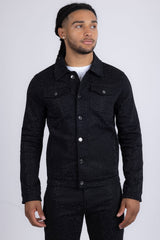 Barabas Wholesale Men's Rhinestone Denim Casual Luxury Jacket 5JVS03 Black