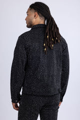 Barabas Wholesale Men's Rhinestone Denim Casual Luxury Jacket 5JVS03 Black Silver