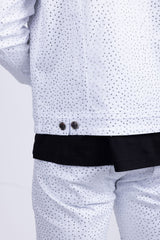 Barabas Men's Rhinestone Denim Casual Luxury Jacket 5JVS03 White Silver
