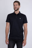 Barabas Wholesale Men's Solid Geometric Short Sleeve Stretch Polo Shirts 5P16 Black