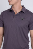 Barabas Wholesale Men's Solid Geometric Short Sleeve Stretch Polo Shirts 5P16 Purple