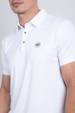 Barabas Wholesale Men's Solid Geometric Short Sleeve Stretch Polo Shirts 5P16 White
