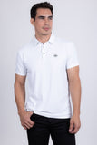 Barabas Wholesale Men's Solid Geometric Short Sleeve Stretch Polo Shirts 5P16 White