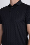 Barabas Wholesale Men's Geometric Premium Stretch Patterned Polo Shirts 5P17 Black
