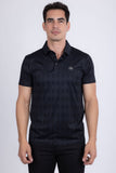 Barabas Wholesale Men's Solid Diamond Short Sleeve Stretch Polo Shirts 5P18 Black