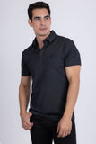 Barabas Wholesale Men's Solid Color Short Sleeve Stretch Polo Shirts 5P19 Black