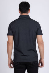 Barabas Wholesale Men's Solid Color Short Sleeve Stretch Polo Shirts 5P19 Black