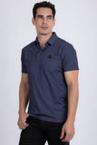 Barabas Wholesale Men's Solid Color Short Sleeve Stretch Polo Shirts 5P19 Blue