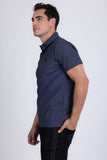 Barabas Wholesale Men's Solid Color Short Sleeve Stretch Polo Shirts 5P19 Blue