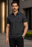 Barabas Wholesale Men's Solid Color Short Sleeve Stretch Polo Shirts 5P19 Black