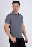 Barabas Wholesale Men's Solid Greek Key Short Sleeve Stretch Polo Shirts 5P21 Grey
