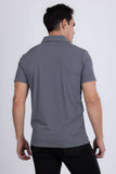 Barabas Wholesale Men's Solid Greek Key Short Sleeve Stretch Polo Shirts 5P21 Grey