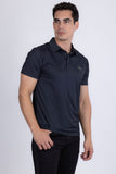 Barabas Wholesale Men's Geometric Premium Stretch Patterned Polo Shirts 5P22 Charcoal