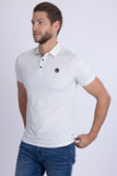 Barabas Wholesale Men's Geometric Premium Stretch Patterned Polo Shirts 5P22 White