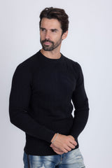 Barabas Wholesale Men's Embroidered Medusa Stretch Sweater 5PLS01 Black