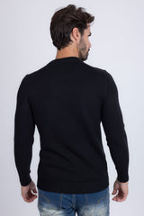 Barabas Wholesale Men's Embroidered Medusa Stretch Sweater 5PLS01 Black