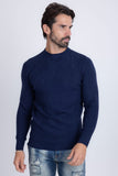 Barabas Wholesale Men's Embroidered Medusa Stretch Sweater 5PLS01 Navy