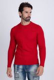 Barabas Wholesale Men's Embroidered Medusa Stretch Sweater 5PLS01 Red