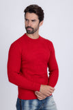 Barabas Wholesale Men's Embroidered Medusa Stretch Sweater 5PLS01 Red