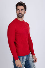 Barabas Wholesale Men's Embroidered Medusa Stretch Sweater 5PLS01 Red