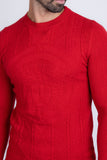 Barabas Wholesale Men's Embroidered Medusa Stretch Sweater 5PLS01 Red