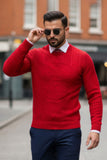 Barabas Men's Embroidered Medusa Stretch Sweater 5PLS01 Red
