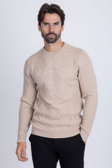 Barabas Wholesale Men's Embroidered Medusa Stretch Sweater 5PLS01 Stone