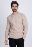 Barabas Men's Embroidered Medusa Stretch Sweater 5PLS01 Stone
