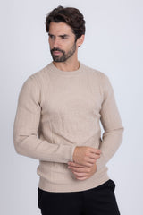 Barabas Wholesale Men's Embroidered Medusa Stretch Sweater 5PLS01 Stone