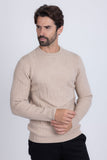 Barabas Wholesale Men's Embroidered Medusa Stretch Sweater 5PLS01 Stone