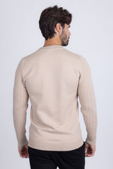 Barabas Wholesale Men's Embroidered Medusa Stretch Sweater 5PLS01 Stone