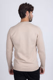 Barabas Men's Embroidered Medusa Stretch Sweater 5PLS01 Stone
