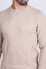 Barabas Wholesale Men's Embroidered Medusa Stretch Sweater 5PLS01 Brown