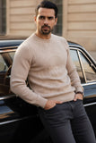 Barabas Men's Embroidered Medusa Stretch Sweater 5PLS01 Stone