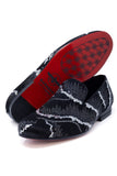 Barabas Wholesale Men's Shiny Geometric Sequin Leather Dress Shoes 5SH04 Black Silver