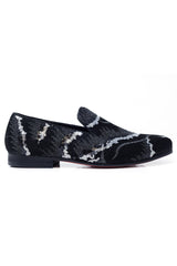 Barabas Wholesale Men's Shiny Geometric Sequin Leather Dress Shoes 5SH04 Charcoal