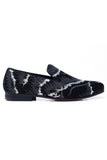 Barabas Wholesale Men's Shiny Geometric Sequin Leather Dress Shoes 5SH04 Charcoal