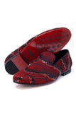 Barabas Wholesale Men's Shiny Geometric Sequin Leather Dress Shoes 5SH04 Red 