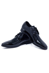 Barabas Wholesale Men's Shiny Solid Lace-up Leather Loafer Dress Shoes 5SH05 Black
