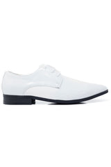 Barabas Wholesale Men's Shiny Solid Lace-up Leather Loafer Dress Shoes 5SH05 White