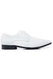 Barabas Wholesale Men's Shiny Solid Lace-up Leather Loafer Dress Shoes 5SH05 White