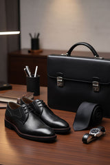 Barabas Wholesale Men's Textured Leather Lace-up Loafer Dress Shoes 5SH07 Black