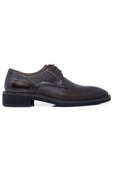 Barabas Wholesale Men's Textured Leather Lace-up Loafer Dress Shoes 5SH07 Brown
