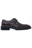 Barabas Wholesale Men's Textured Leather Lace-up Loafer Dress Shoes 5SH07 Brown
